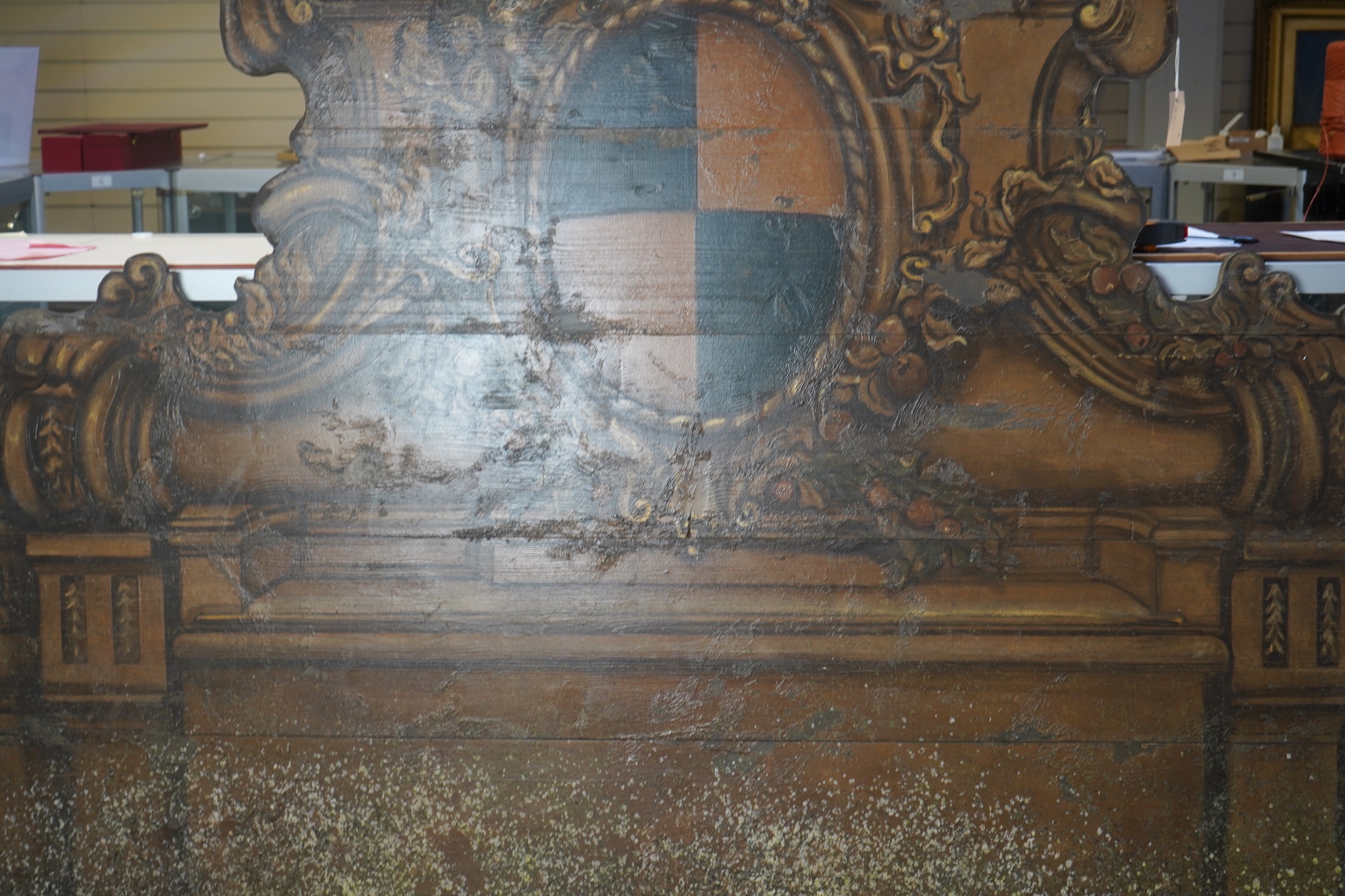 A pair of European painted pine courtyard panels